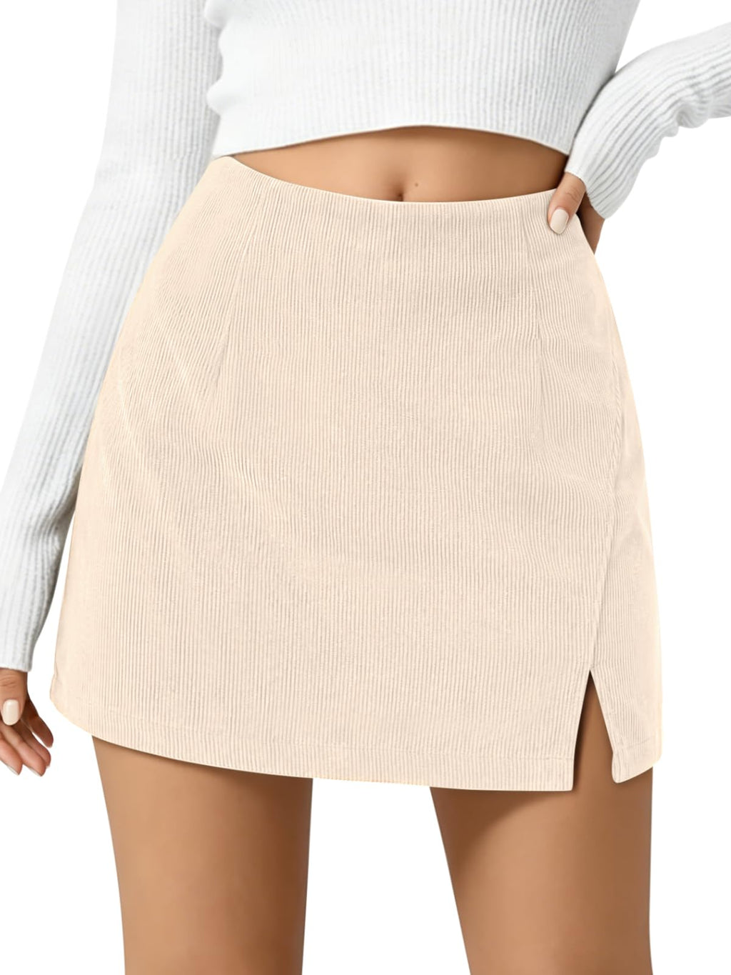 NIMIN Corduroy Mini Skirts for Women High Waisted Fall Winter Short Skirt