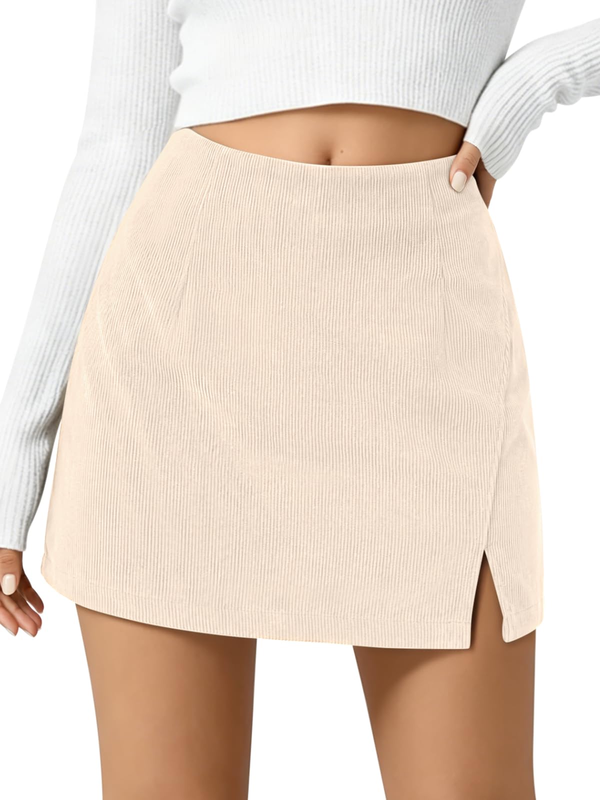 NIMIN Corduroy Mini Skirts for Women High Waisted Fall Winter Short Skirt