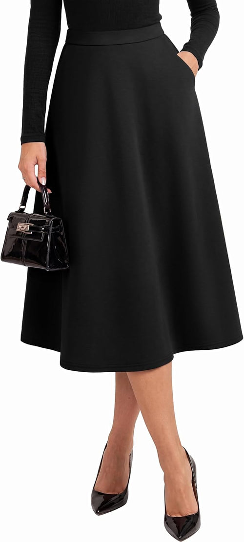 Belle Poque Womens 2026 Fall Winter Vinage High Waisted Midi Skirt