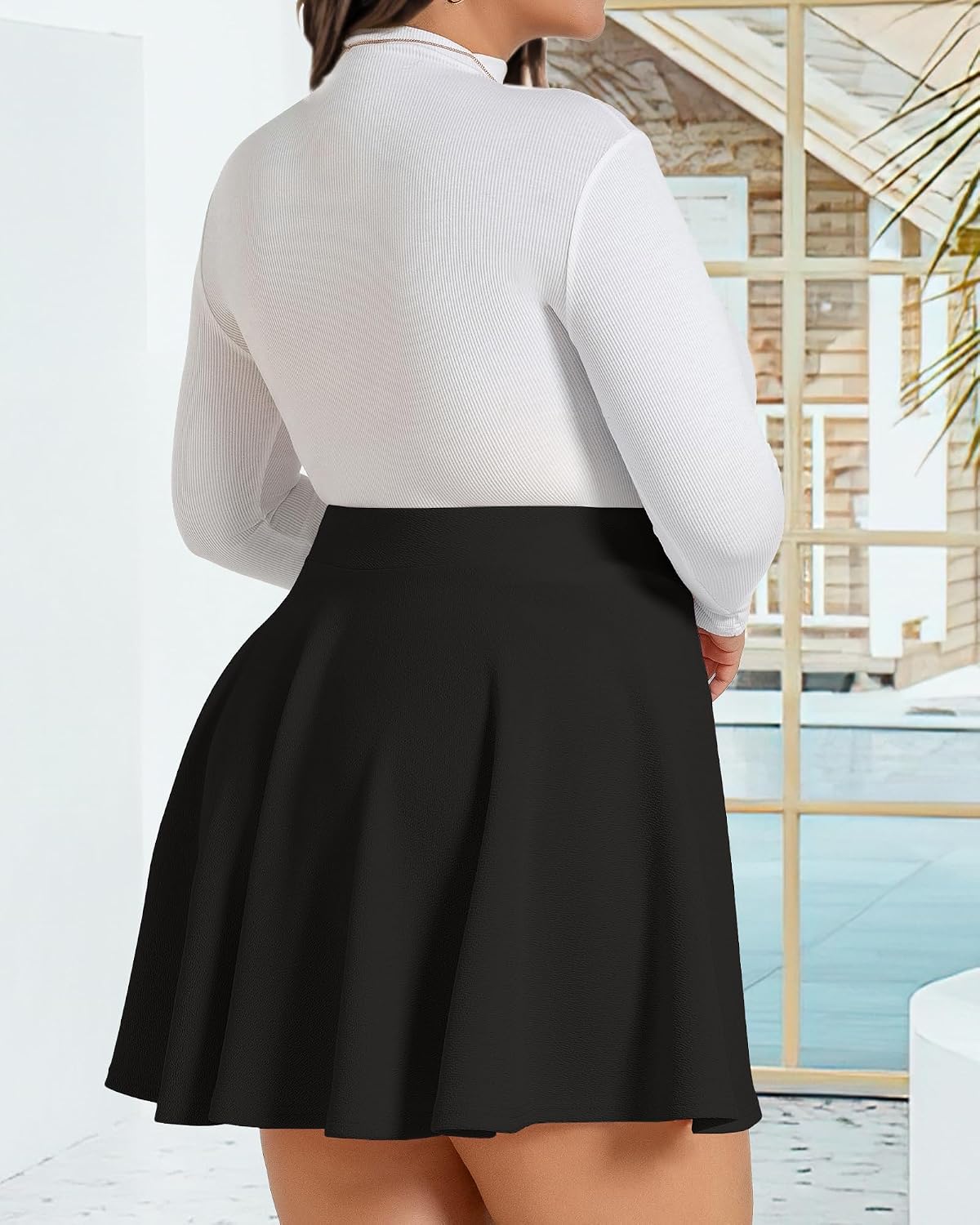 Plus Size Skirts for Women Summer Pleated Flowy High Waisted Short Skirt