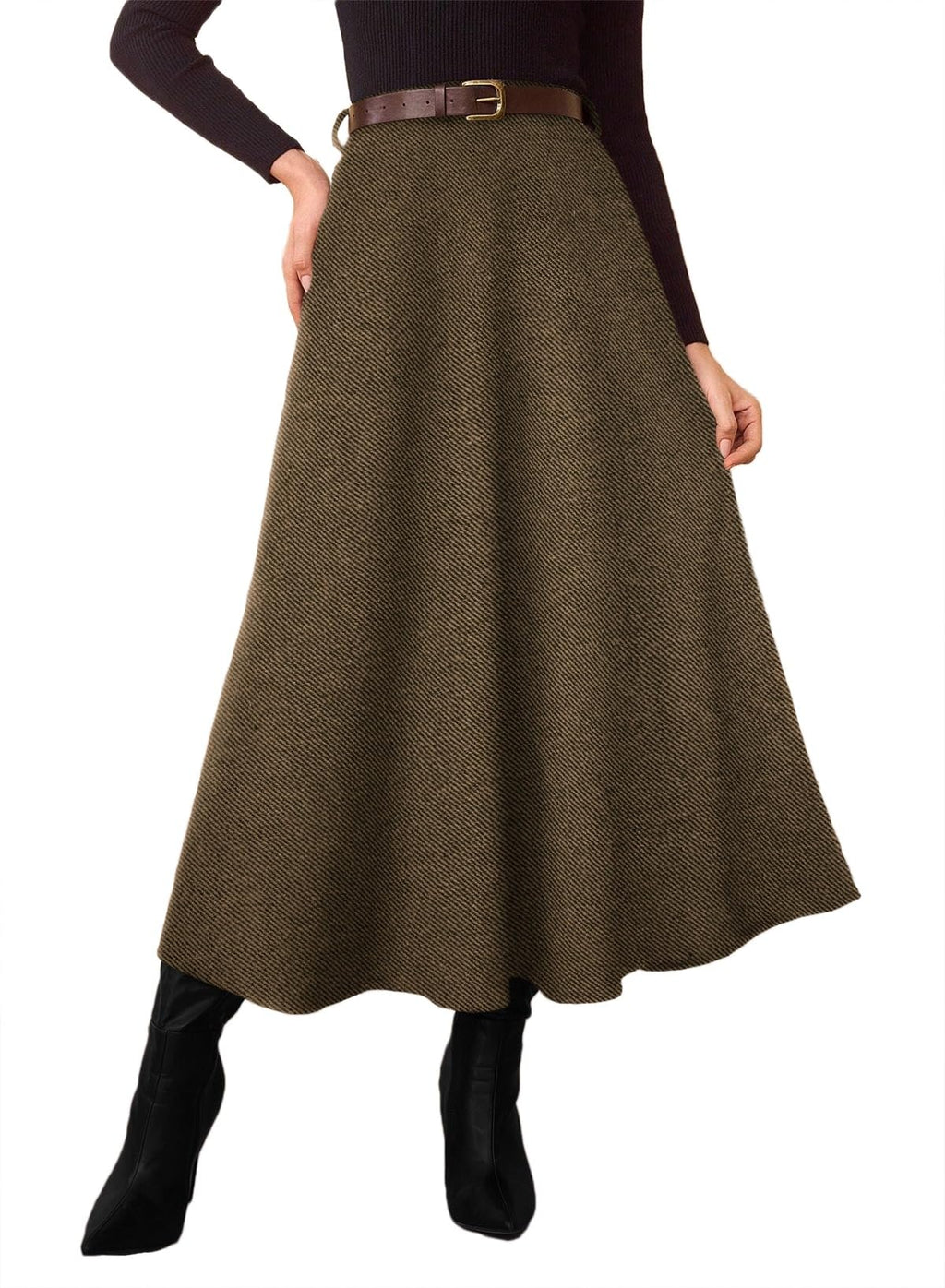 Pink Queen Plaid Skirts for Women A Line High Waist Flared Tartan Skirts