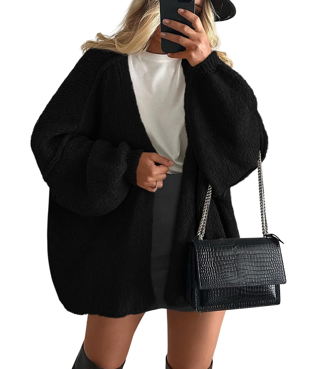 PRETTYGARDEN Womens Open Front Oversized Cardigan Sweaters