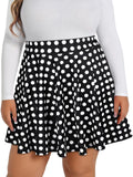 Plus Size Skirts for Women Summer Pleated Flowy High Waisted Short Skirt
