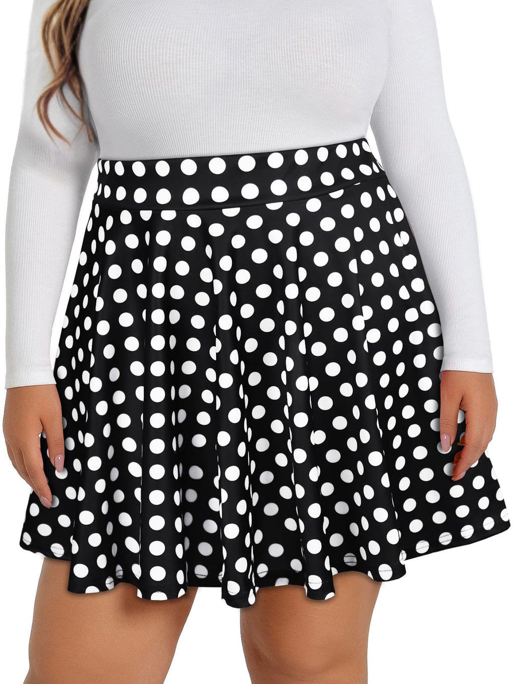 Plus Size Skirts for Women Summer Pleated Flowy High Waisted Short Skirt