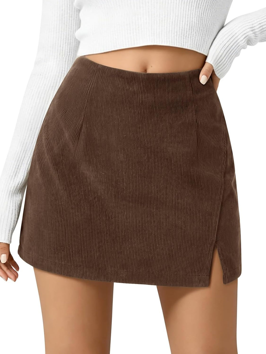 NIMIN Corduroy Mini Skirts for Women High Waisted Fall Winter Short Skirt