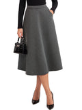 Belle Poque Womens 2026 Fall Winter Vinage High Waisted Midi Skirt