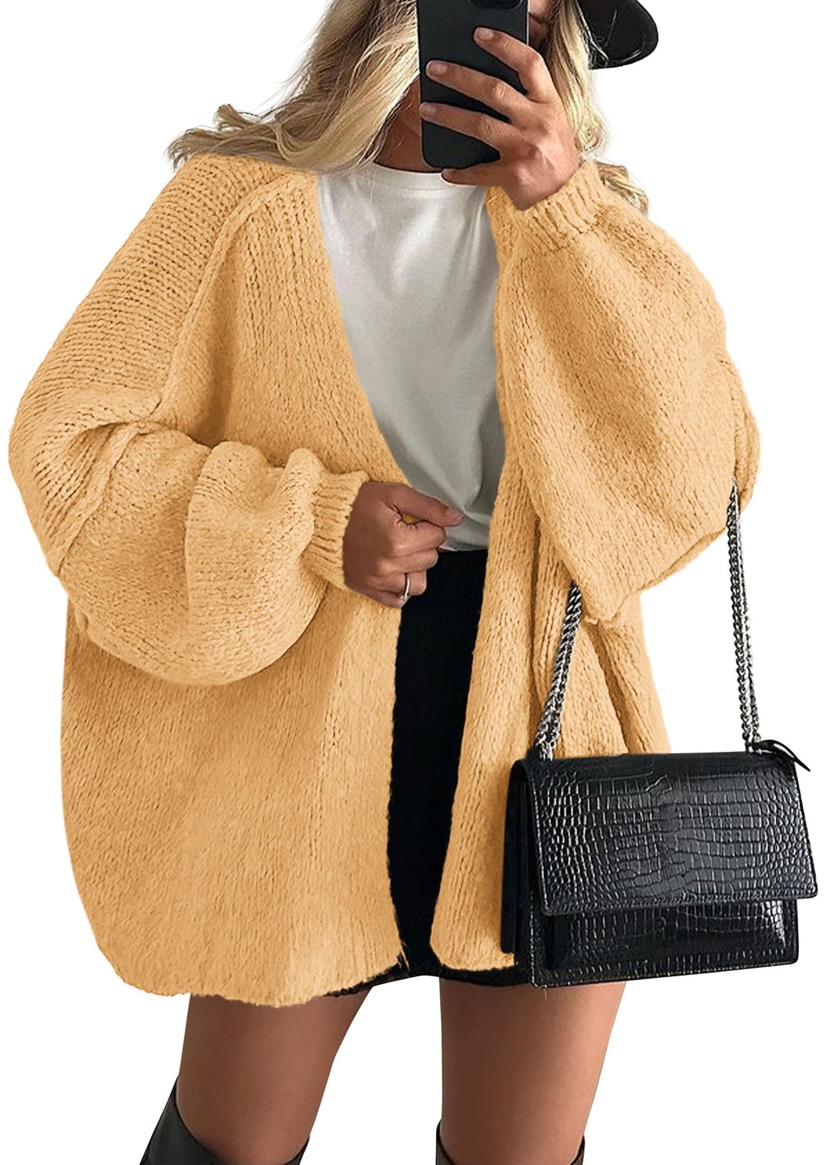 PRETTYGARDEN Womens Open Front Oversized Cardigan Sweaters