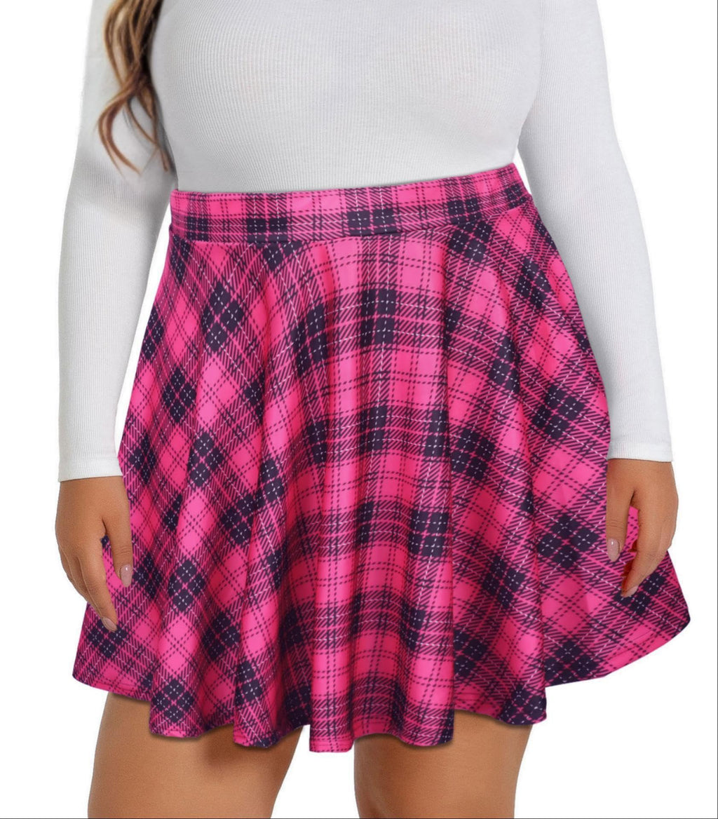 Plus Size Skirts for Women Summer Pleated Flowy High Waisted Short Skirt