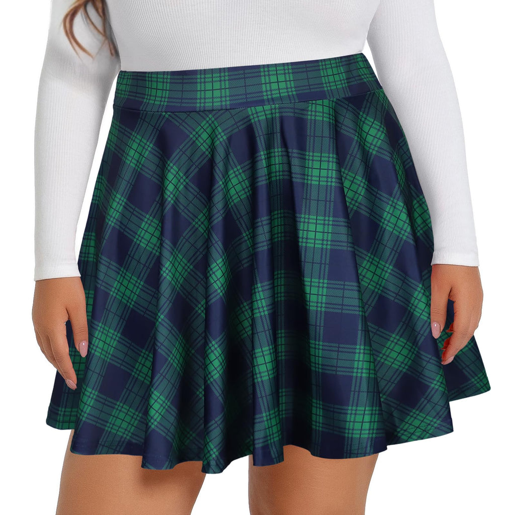 Plus Size Skirts for Women Summer Pleated Flowy High Waisted Short Skirt