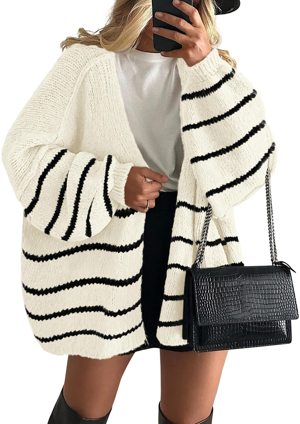 PRETTYGARDEN Womens Open Front Oversized Cardigan Sweaters