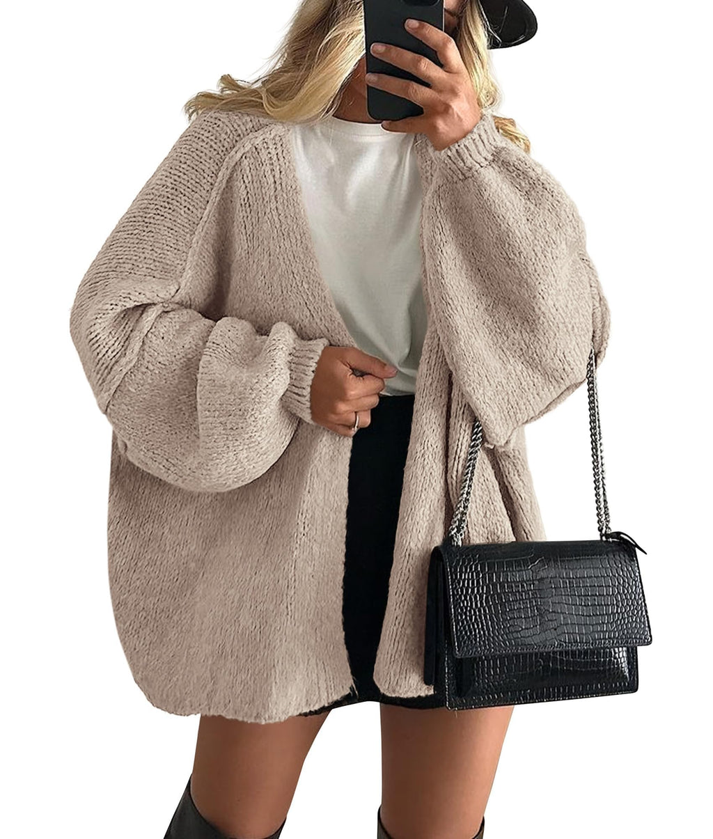 PRETTYGARDEN Womens Open Front Oversized Cardigan Sweaters