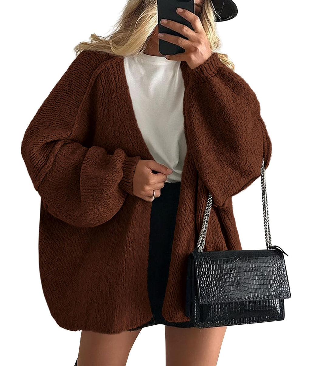 PRETTYGARDEN Womens Open Front Oversized Cardigan Sweaters